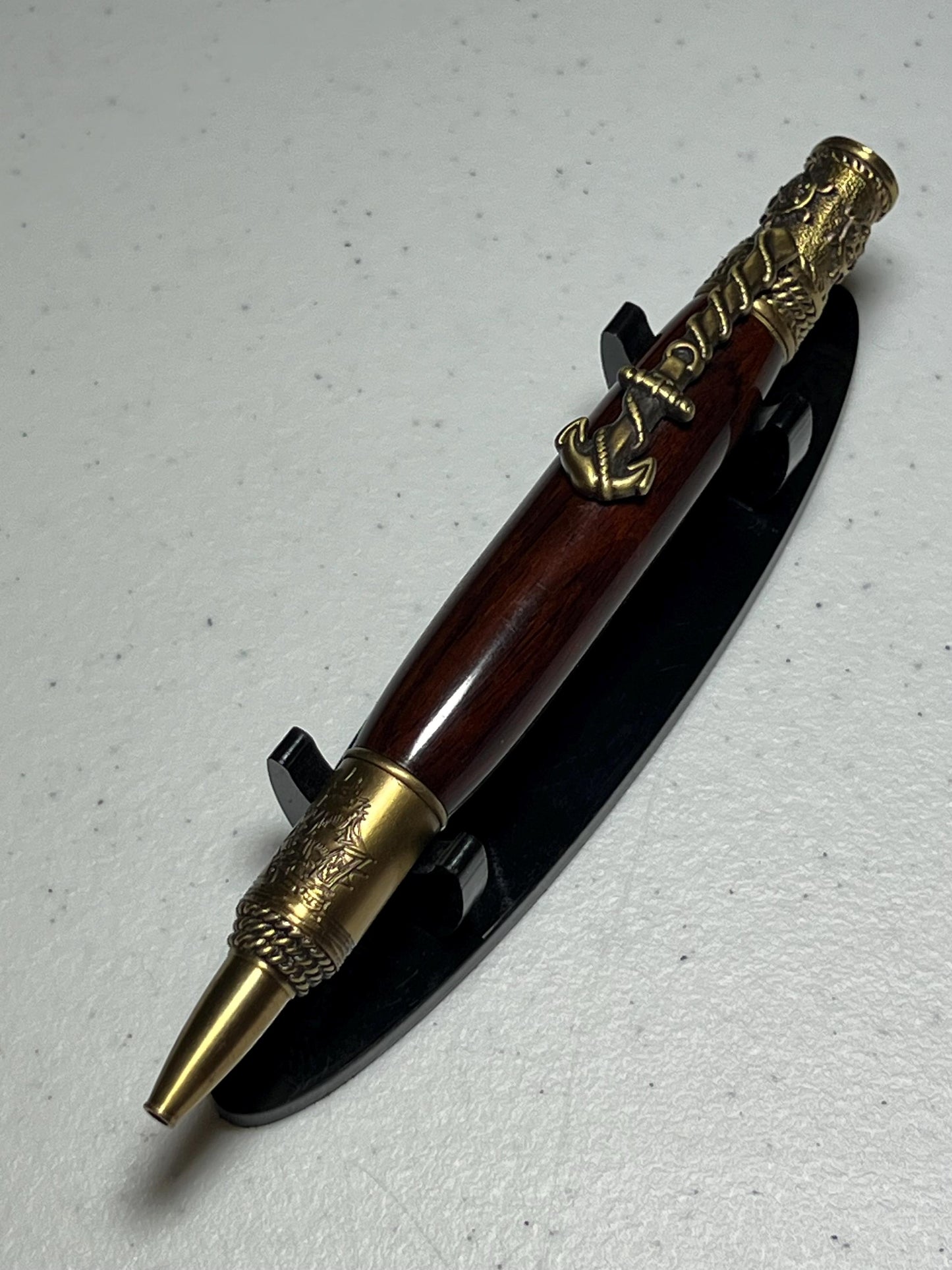 Nautical pen with brass fittings with walnut barrel
