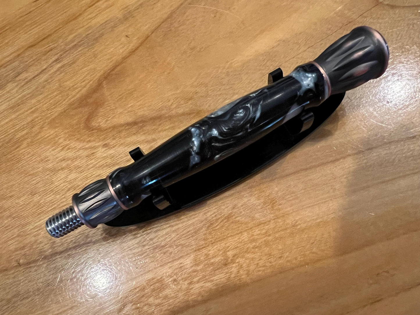 Magic wand prop with hand turned dark cloud handle