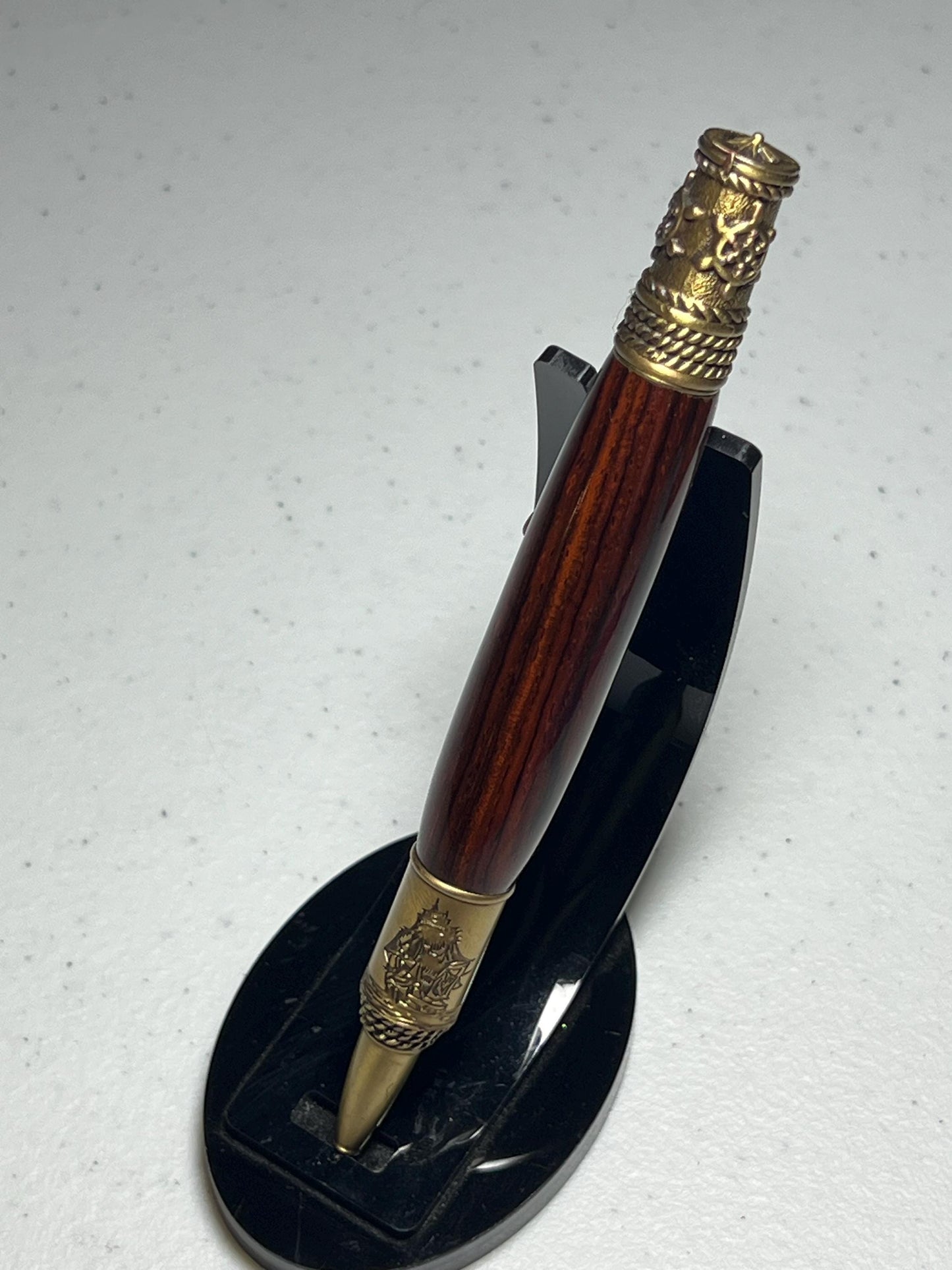 Nautical pen with brass fittings with walnut barrel