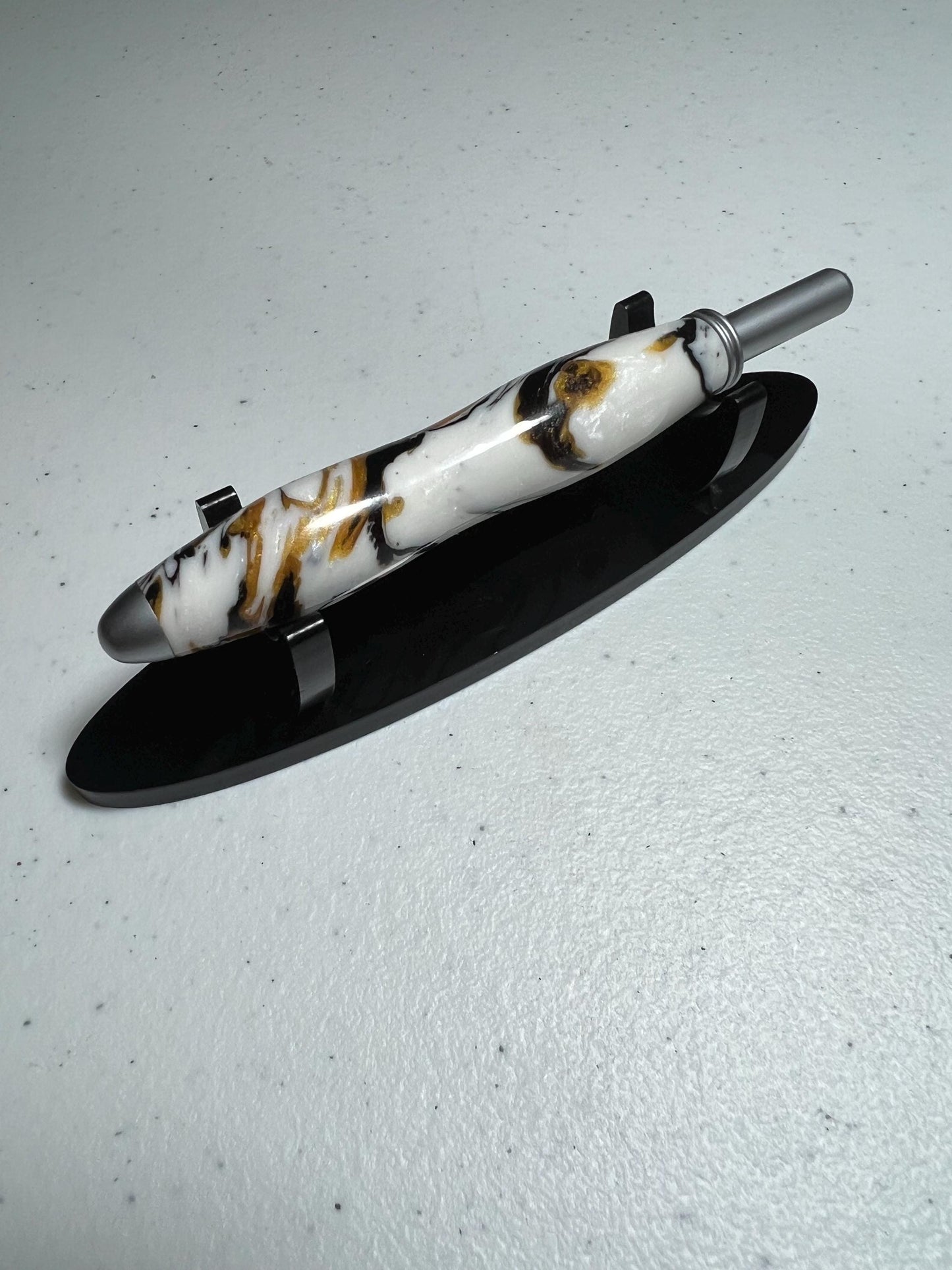 Gillette Fusion Razor handle chrome with black red, white and blue swirl handle and optional holder