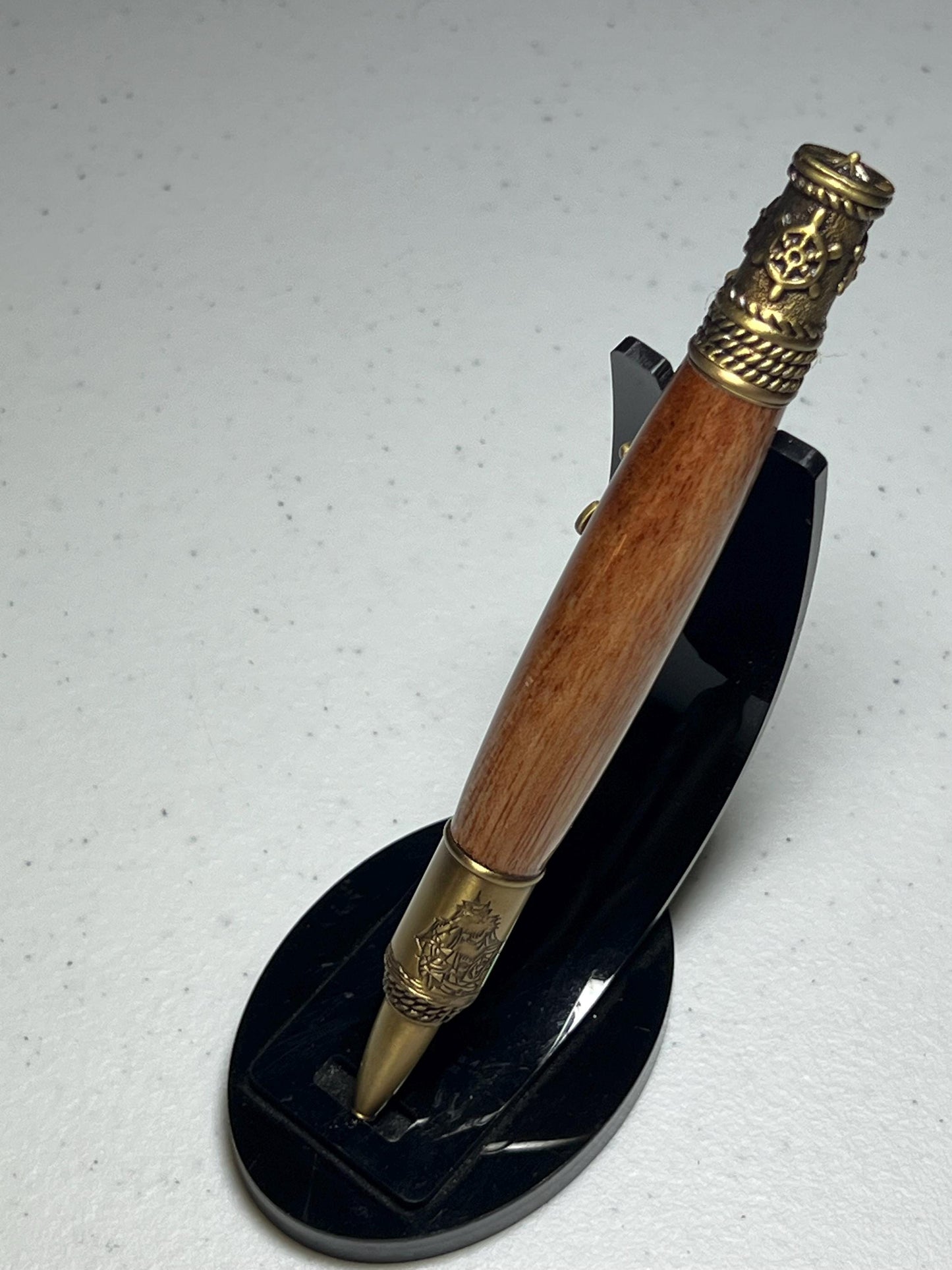 Nautical pen with brass fittings and Cherry wood barrel