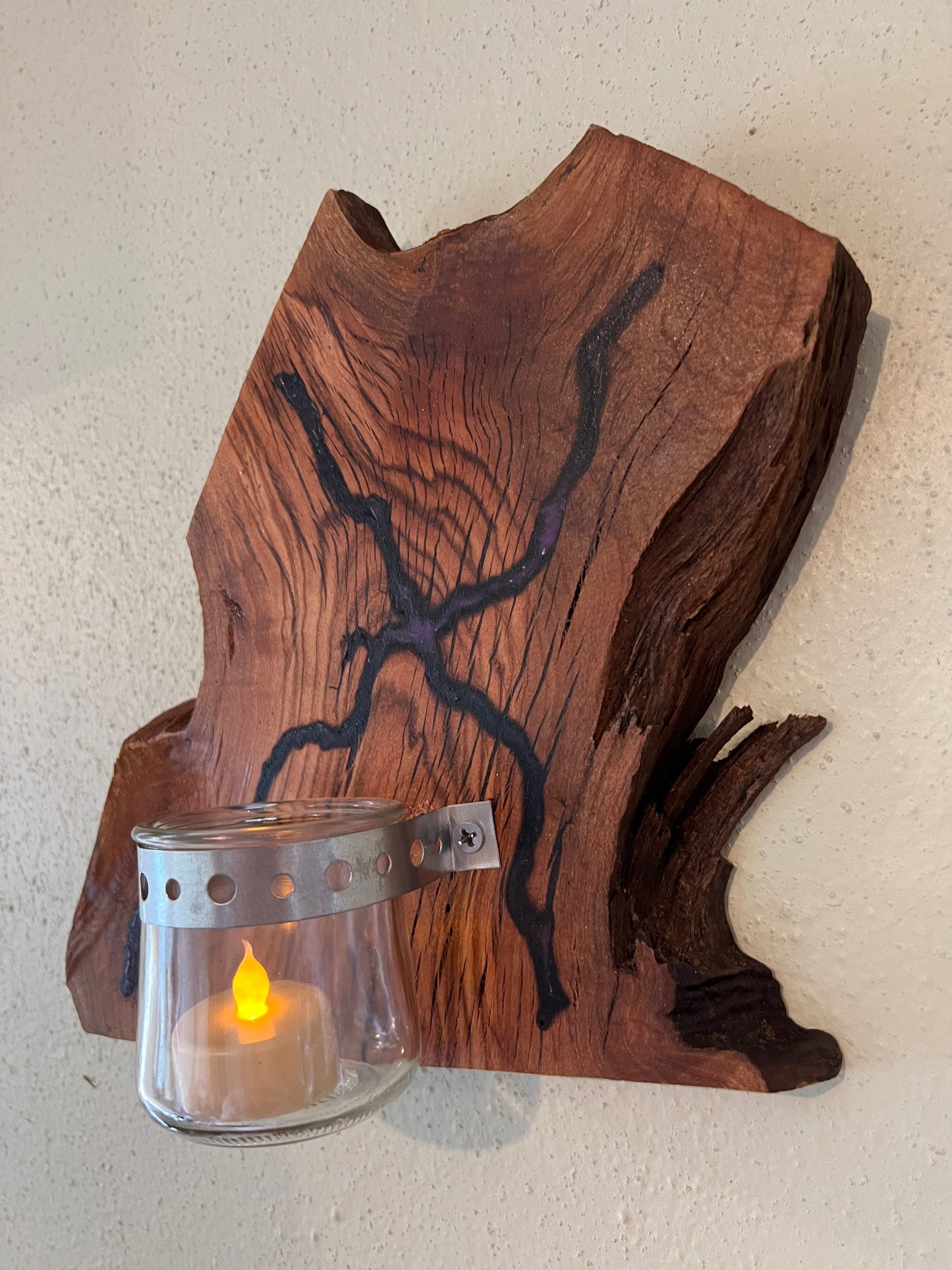 Live edge sconce