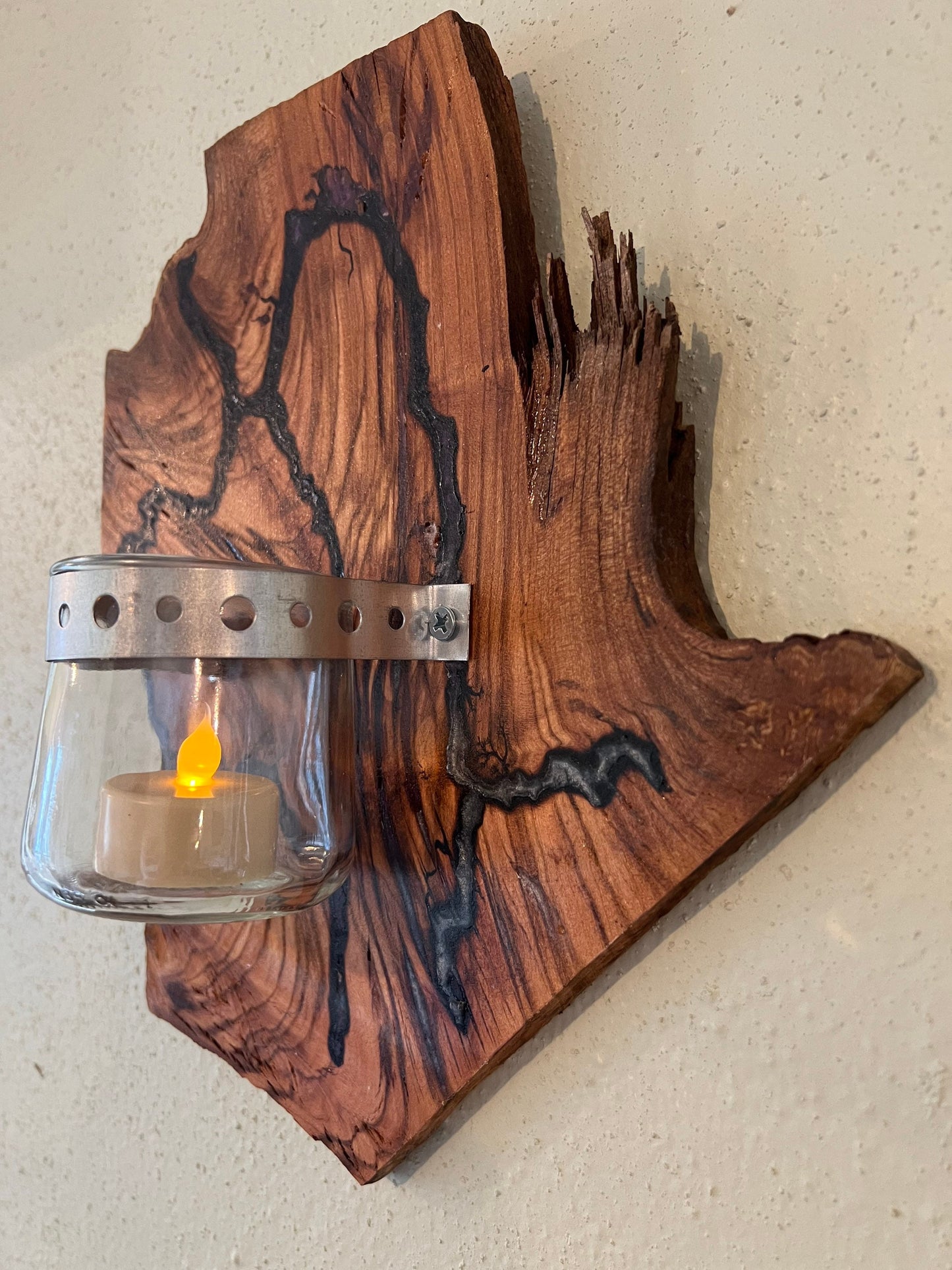 Live edge sconce