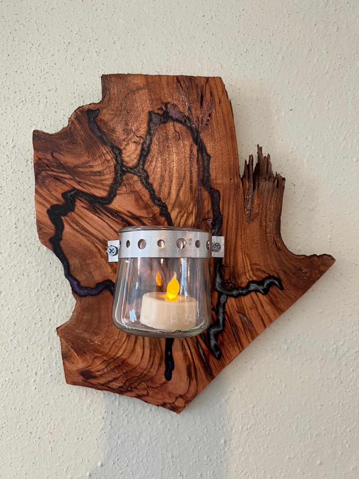 Live edge sconce