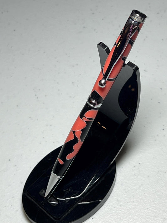 Funline pen chrome with orange and black barrel