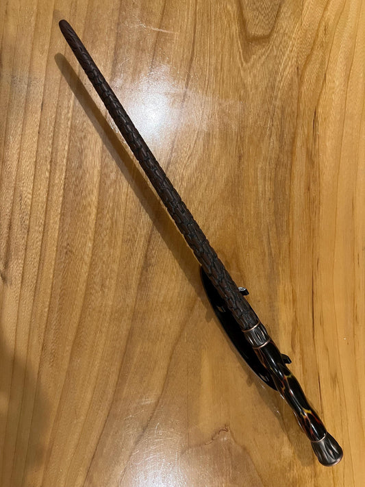 Magic wand prop with hand turned fire ember handle