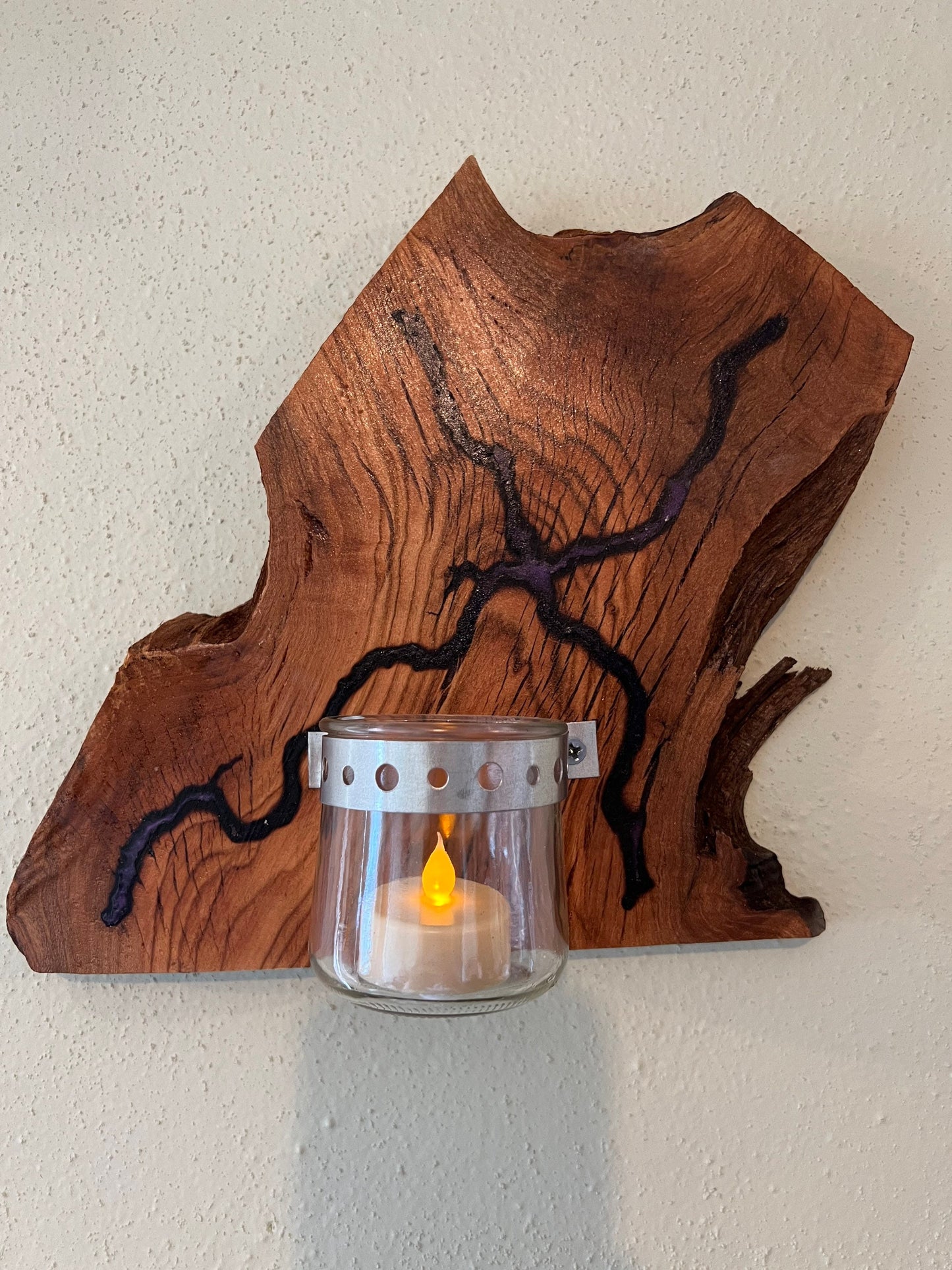 Live edge sconce