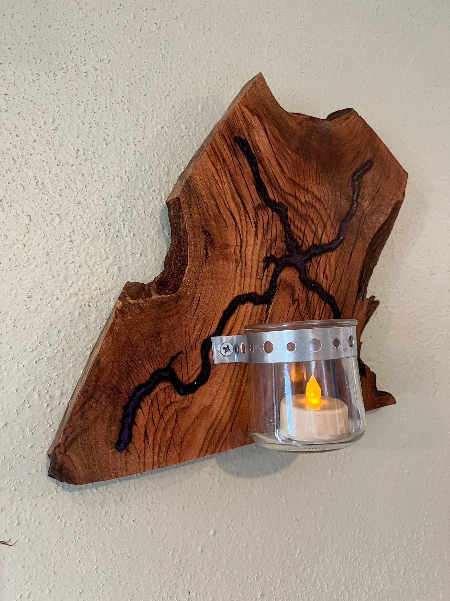 Live edge sconce