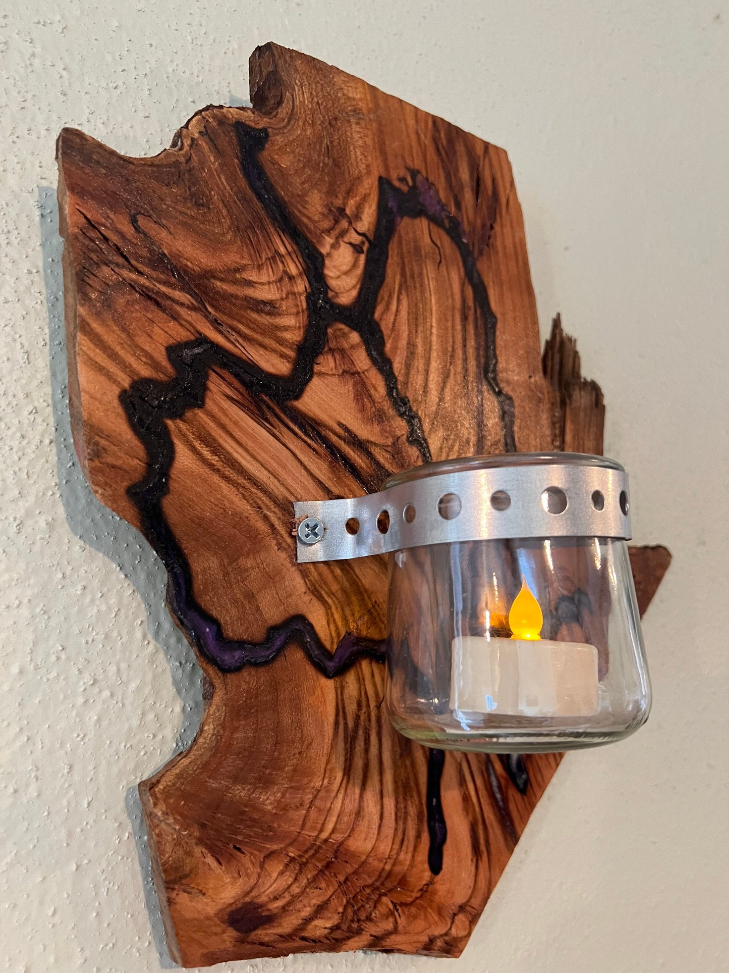 Live edge sconce